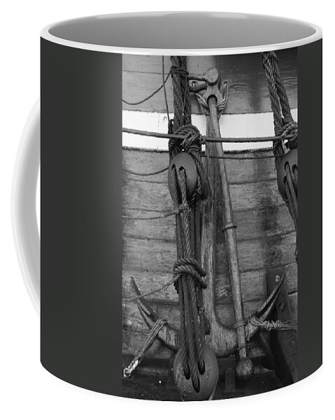 18th Century Coffee Mug featuring the photograph Anchor - monochrome by Ulrich Kunst And Bettina Scheidulin