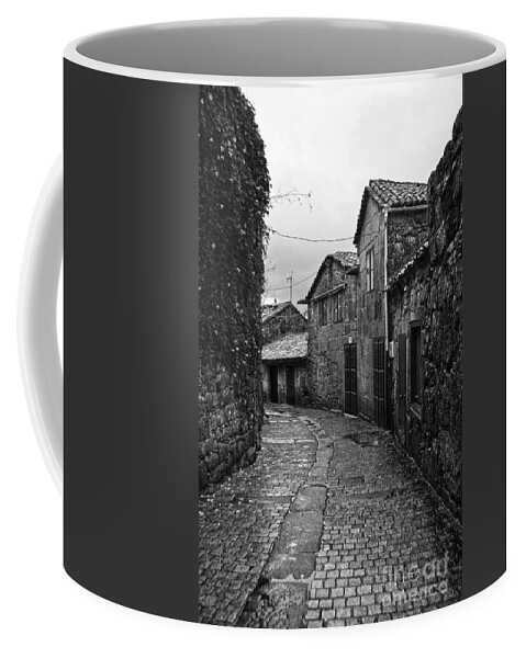 Ancient Coffee Mug featuring the photograph Ancient street in Tui BW by RicardMN Photography