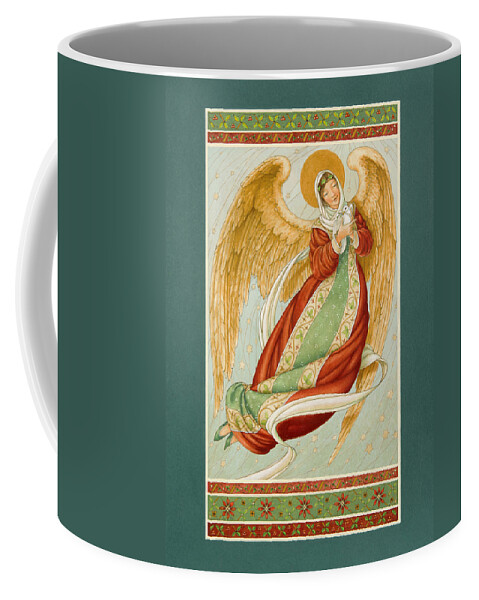 Angel Coffee Mug featuring the painting Angel in Green Slippers by Lynn Bywaters