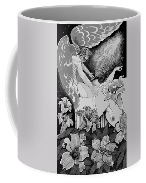 Angel Coffee Mug featuring the digital art Angel of Death Vision by Carol Jacobs