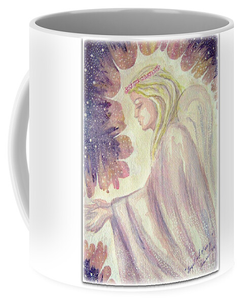 Angel Coffee Mug featuring the painting Angel of Mercy by Leanne Seymour