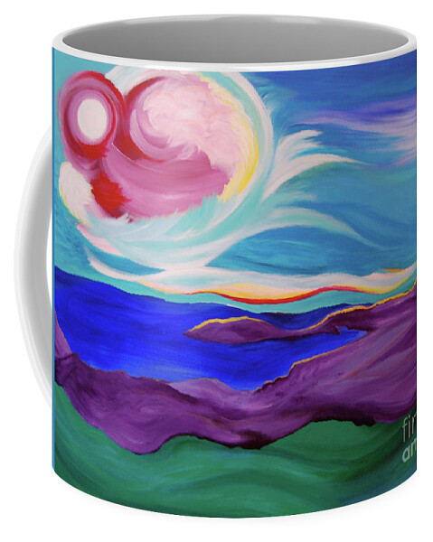 Angel Coffee Mug featuring the painting Angel Sky by First Star Art