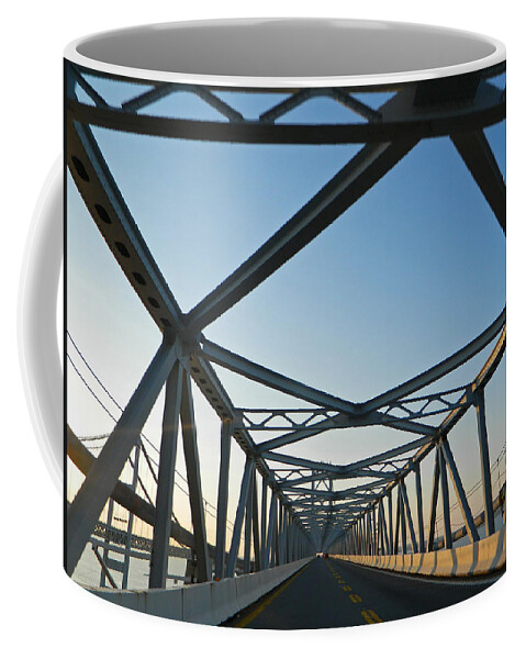 Annapolis Bay Bridge At Sunrise Coffee Mug featuring the photograph Annapolis Bay Bridge At Sunrise by Emmy Marie Vickers
