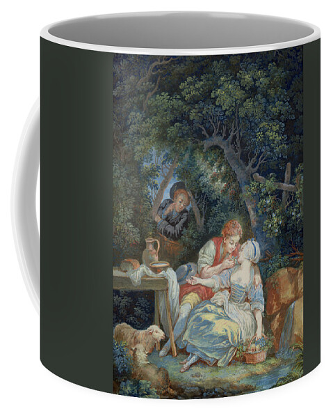 Couple Coffee Mug featuring the painting Annette And Lubin by Pierre Antoine Baudouin