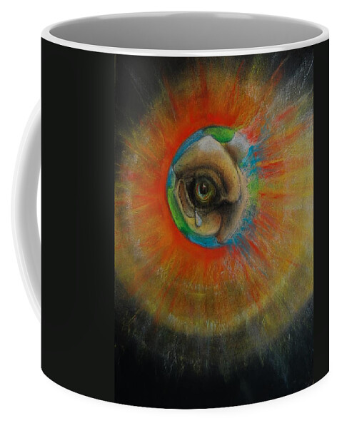 End Of Times Coffee Mug featuring the pastel Annihilation by Jean Cormier