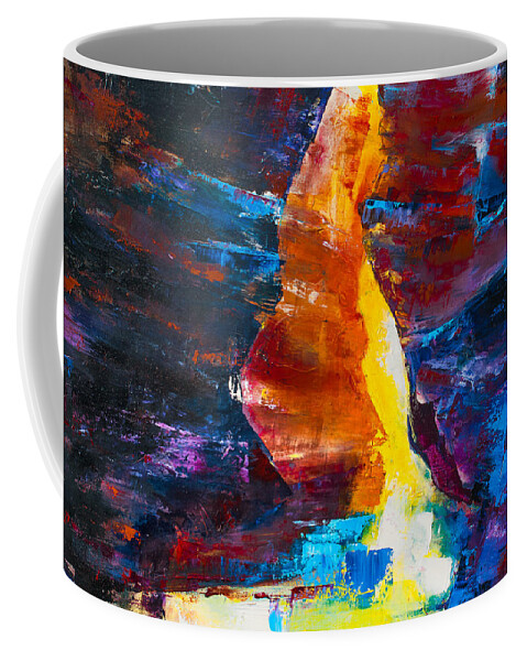 Antelope Coffee Mug featuring the painting Antelope Canyon Light by Elise Palmigiani