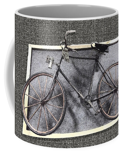 Antique Coffee Mug featuring the digital art Antique Bicycle by Joyce Wasser