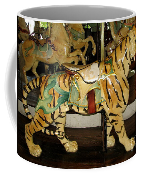 Tigers Coffee Mug featuring the photograph Antique Dentzel Menagerie Carousel Tiger by Rose Santuci-Sofranko