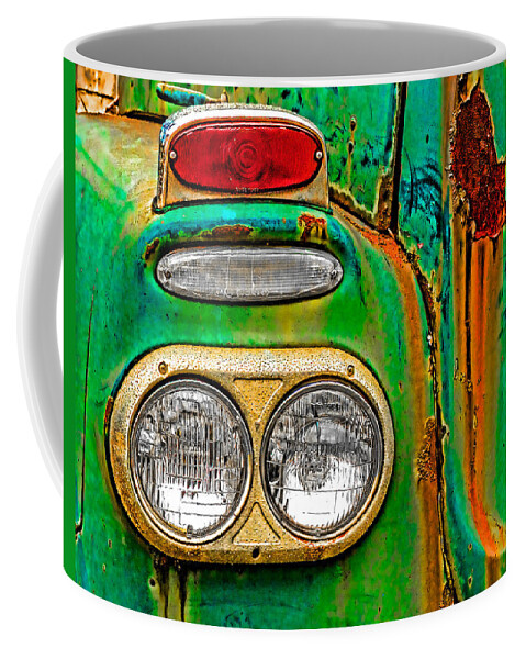 Truck Coffee Mug featuring the photograph Antique Truck Lights by William Jobes