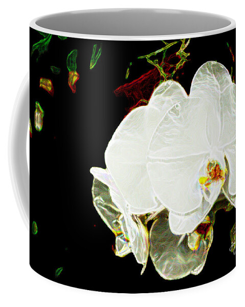Orchid Coffee Mug featuring the photograph AOS White Orchid 1 by Janis Lee Colon
