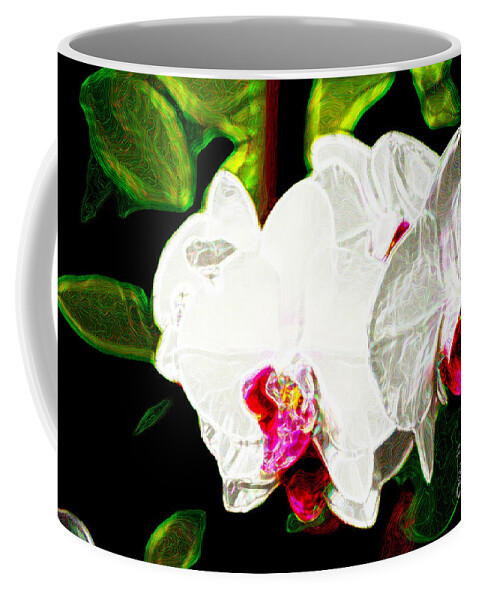 Orchid Coffee Mug featuring the photograph AOS White Orchid 2 by Janis Lee Colon