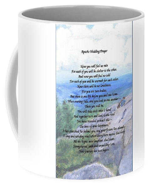 Apache Coffee Mug featuring the painting Apache Wedding Prayer by Linda Feinberg