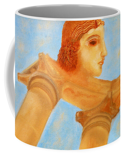 Augusta Stylianou Coffee Mug featuring the painting Apollo Hylates by Augusta Stylianou