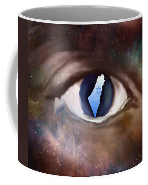 Apple Of His Eye Coffee Mug featuring the digital art Apple of his eye by Jennifer Page