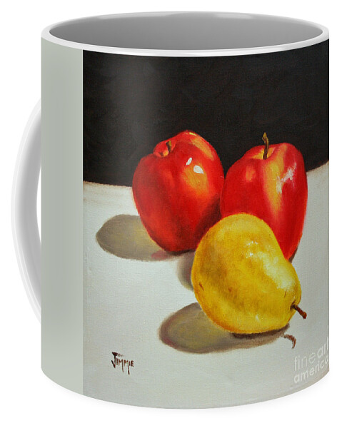 Apples Coffee Mug featuring the painting Apples and Pear by Jimmie Bartlett