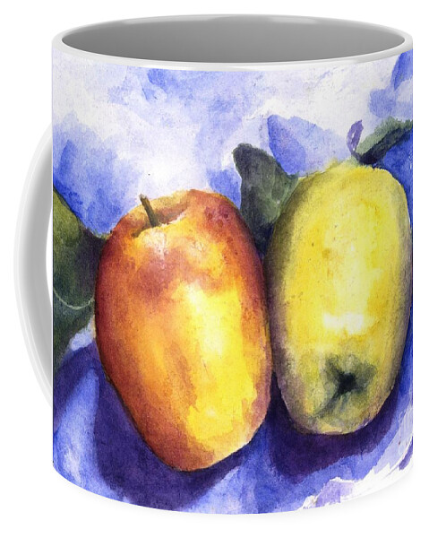Apples Coffee Mug featuring the painting Apples Paired by Maria Hunt