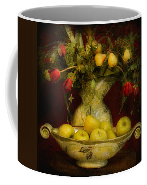 Apples Coffee Mug featuring the photograph Apples Pears And Tulips by Jeff Burgess