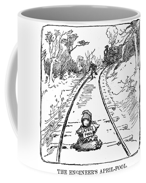 1883 Coffee Mug featuring the drawing April Fool's Day, 1883 by Granger