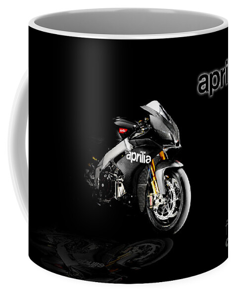 Aprilia Coffee Mug featuring the digital art Aprilia RSV4 by Airpower Art