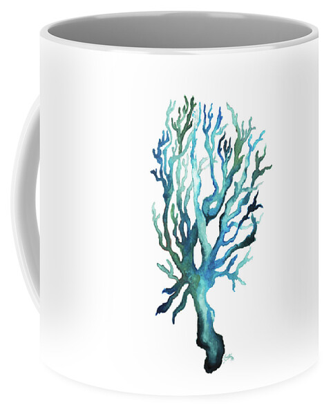 Aqua Coffee Mug featuring the painting Aqua Creatures Iv by Elizabeth Medley