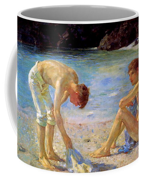 Aquamarine Coffee Mug featuring the painting Aquamarine  by Henry Scott Tuke