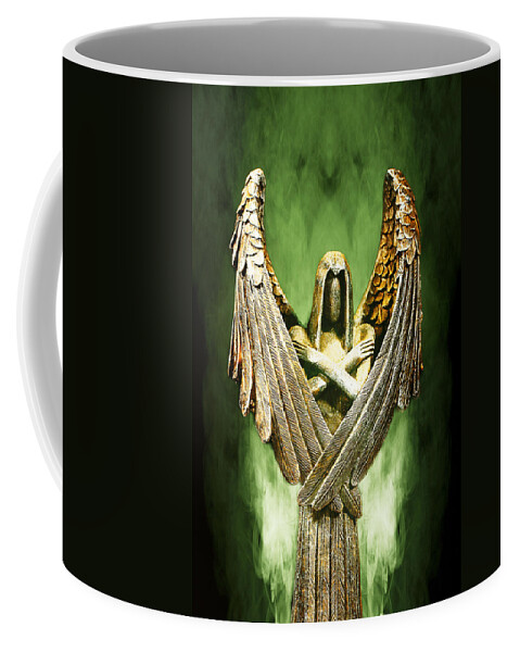 Angel Coffee Mug featuring the photograph Archangel Azrael by Bill and Linda Tiepelman