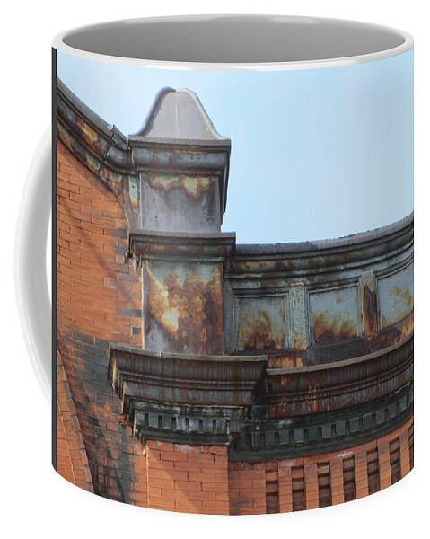 Architecture Coffee Mug featuring the photograph Architecture Close Up Brick and Rust Detail by Anita Burgermeister