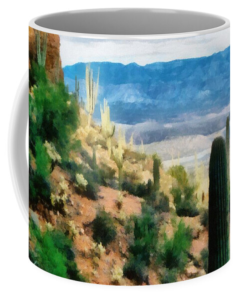 Desert Coffee Mug featuring the photograph Arizona Desert Heights by Michelle Calkins