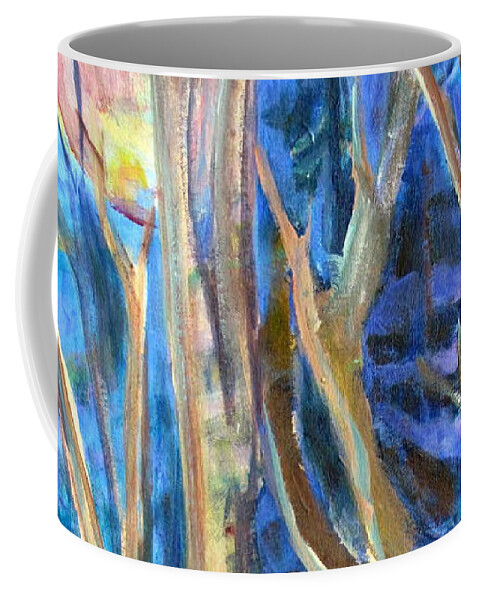 Mysterious Trees Coffee Mug featuring the painting Armageddon or Twilight Coming by Betty Pieper