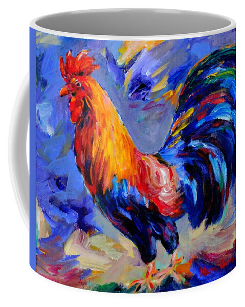 Rooster Coffee Mug featuring the painting Arostroocrat 2012 Early Morning by Naomi Gerrard