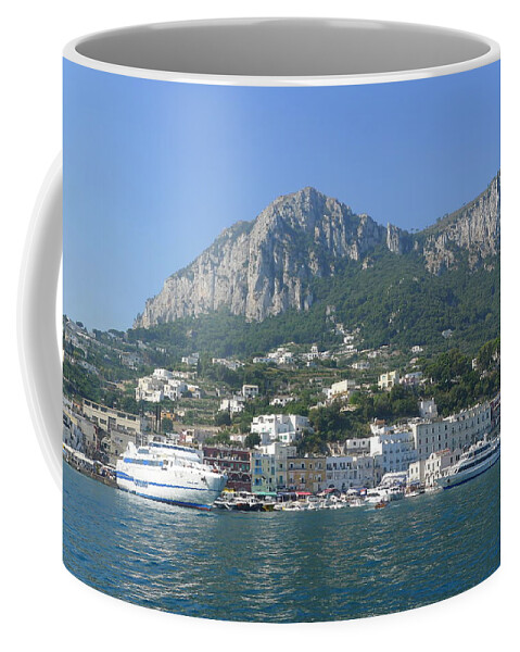  Coffee Mug featuring the photograph Arrival to Capri by Nora Boghossian