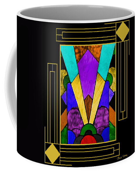 Art Deco Stained Glass Coffee Mug featuring the digital art Art Deco - Stained Glass by Chuck Staley