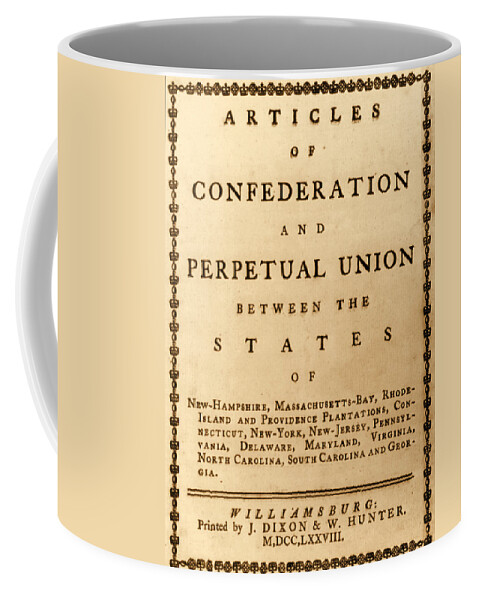 Government Coffee Mug featuring the photograph Articles Of Confederation, 1777 by Science Source