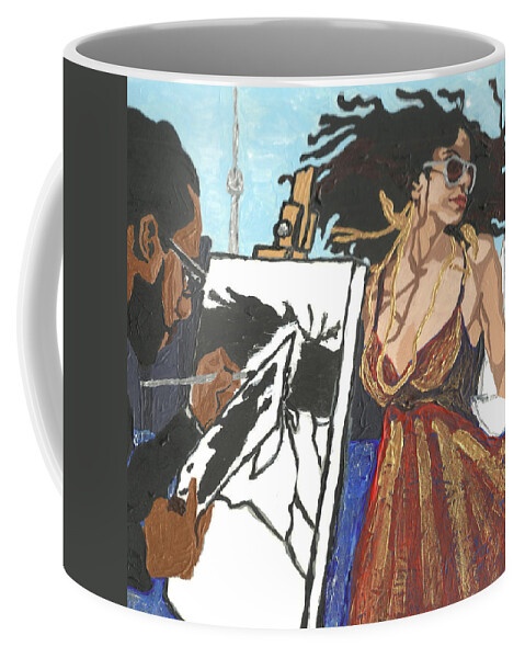 Instaprints Coffee Mug featuring the painting Artist at Work by Rachel Natalie Rawlins