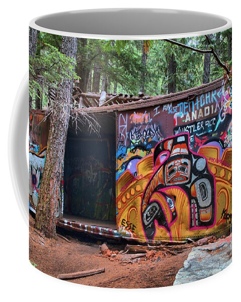 Canadian Train Wreck Coffee Mug featuring the photograph Artistic Whistler Train Wreckage by Adam Jewell