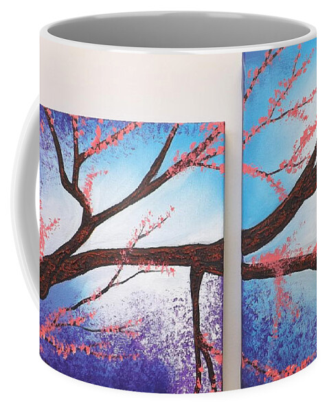  Coffee Mug featuring the painting Asian Bloom Triptych 1 2 by Darren Robinson