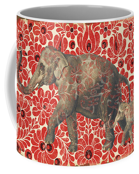 Asian Coffee Mug featuring the digital art Asian Elephant-JP2185 by Jean Plout