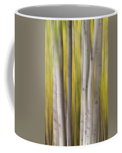 Aspen Coffee Mug featuring the photograph Aspen Trees in Autumn Color Portrait Dreaming View by James BO Insogna
