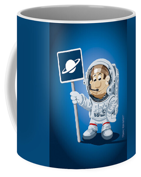 Frank Ramspott Coffee Mug featuring the digital art Astronaut Cartoon Man by Frank Ramspott