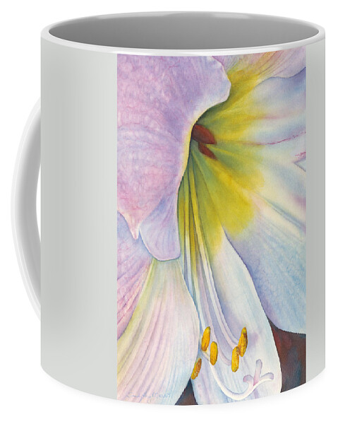 Amaryllis Coffee Mug featuring the painting At the Altar by Sandy Haight