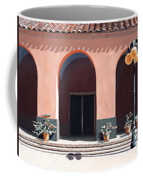 Cityscape Coffee Mug featuring the painting At The Mercado by Craig Morris