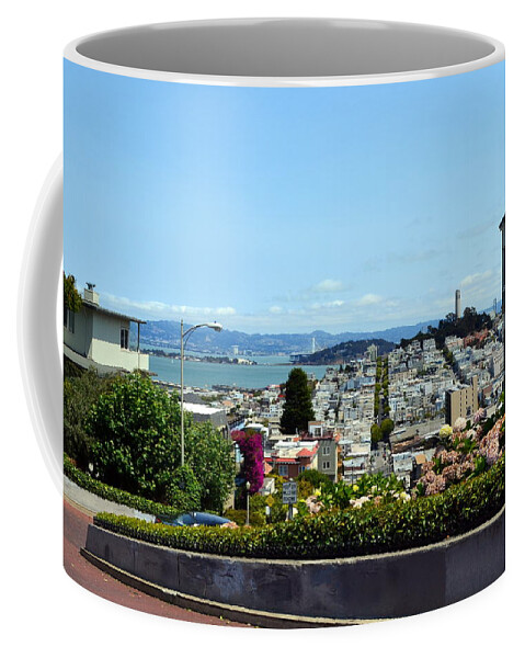 Lombard Street Coffee Mug featuring the photograph At the Top - Lombard Street by Michelle Calkins
