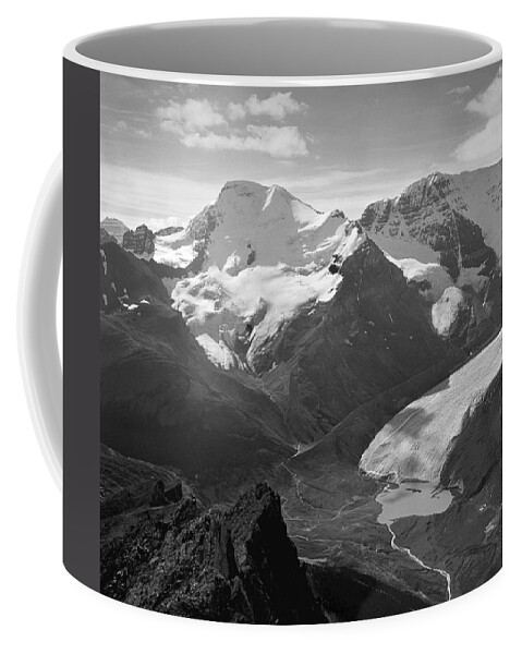 Athabasca Glacier Coffee Mug featuring the photograph T-303504-BW-Athabasca Glacier in 1957 by Ed Cooper Photography