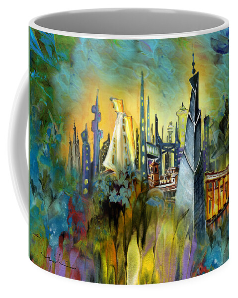 Fantasy Coffee Mug featuring the painting Atlantis by Miki De Goodaboom