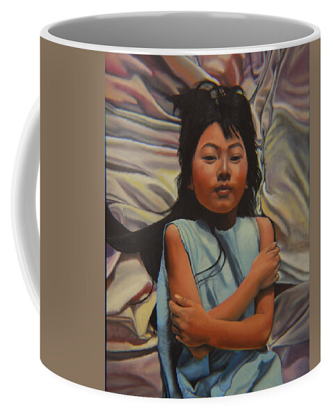 Children Paintings Coffee Mug featuring the painting Attitude by Thu Nguyen