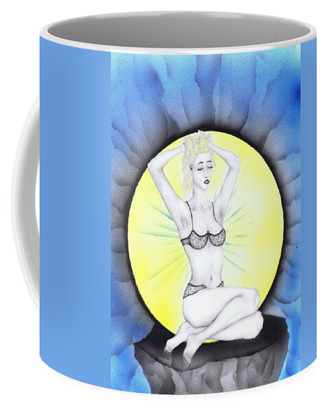Erotic Coffee Mug featuring the drawing Aura by Kenneth Clarke