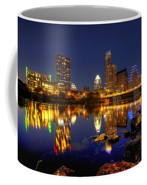 Austin Coffee Mug featuring the photograph Austin on the Rocks by Dave Files