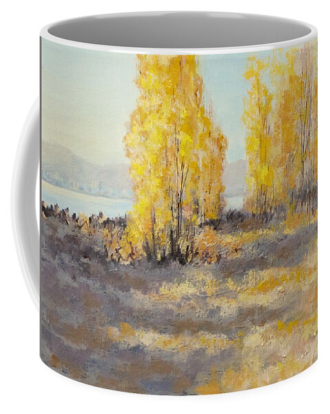 Acrylic Coffee Mug featuring the painting Autumn Abandon by Karen Ilari