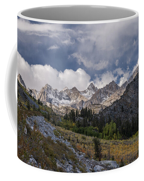 California Coffee Mug featuring the photograph Autumn and First Snow by Cat Connor