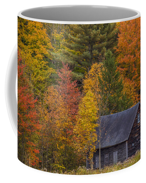New Hampshire Coffee Mug featuring the photograph Autumn Barn in Easton by White Mountain Images